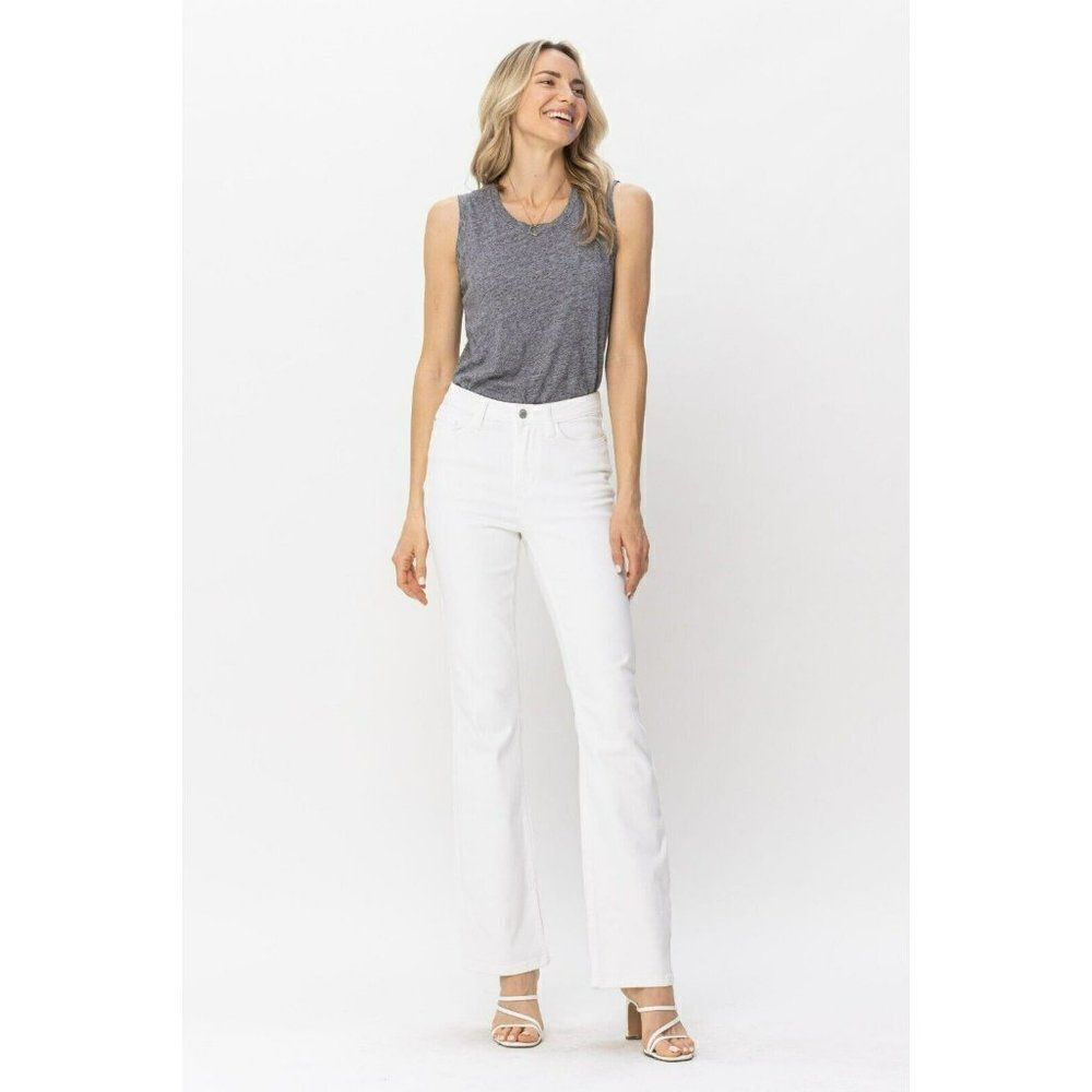 Judy Blue So Chic White Denim Hem Slit Bootcut Jeans Size 3-18W 88643 - Picture 13 of 16